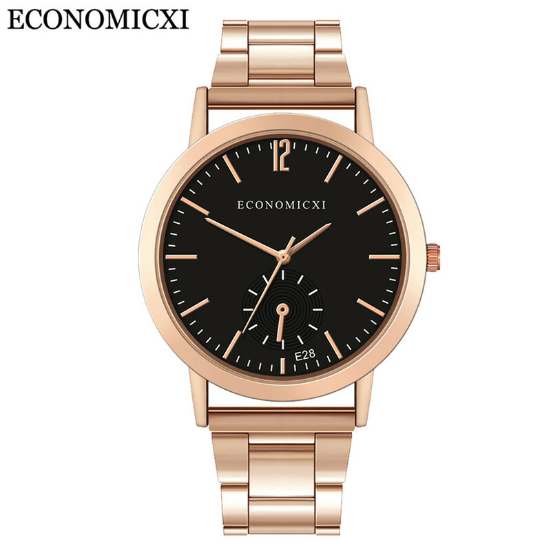 Relógio de pulseira de aço de luxo masculino, criativo, elegante, casual, requintado, diminutos, relógios de pulso masculino