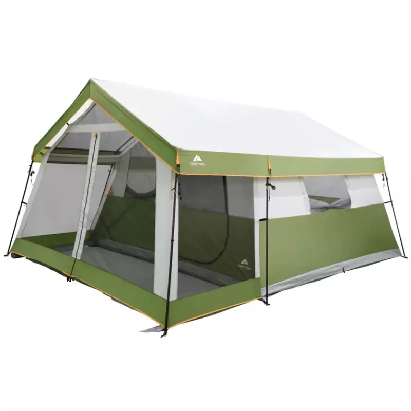 Ozark-Trail Cabin Tent Família, 1 quarto com tela da varanda, Camping Tent, Viagem, Suprimentos verdes, Equipamentos, Praia, Freight Free, 8 Pessoa