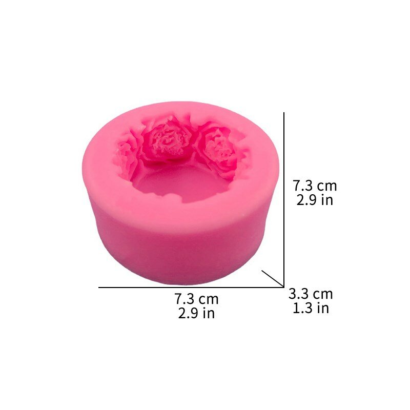 Rose Round Post Silicone Mold Fondant Cake Decoration Candy Pudding Dessert Chocolate Decorative Accessories Kitchen Baking Tool