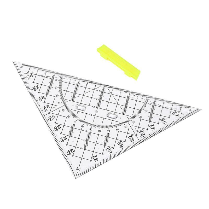 Regla triangular para dibujar, herramientas de dibujo de geometría triangular, transportador de matemáticas, regla escolar para Patchwork, corte de costura, 22cm