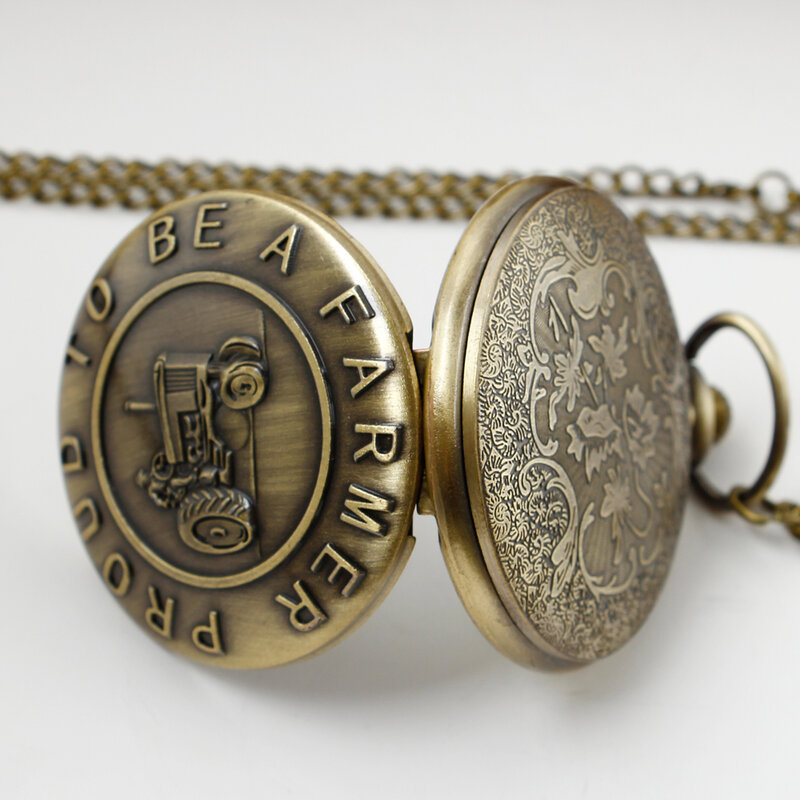Farmer-reloj de bolsillo de cuarzo para hombre, accesorio de pulsera con cadena, estilo Steampunk Vintage, con colgante de collar