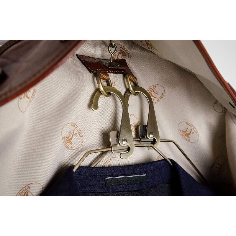 Skórzana pokrowiec na ubrania sukienka typu buffel Slim Carry-on torba ochronna brązowa walizka