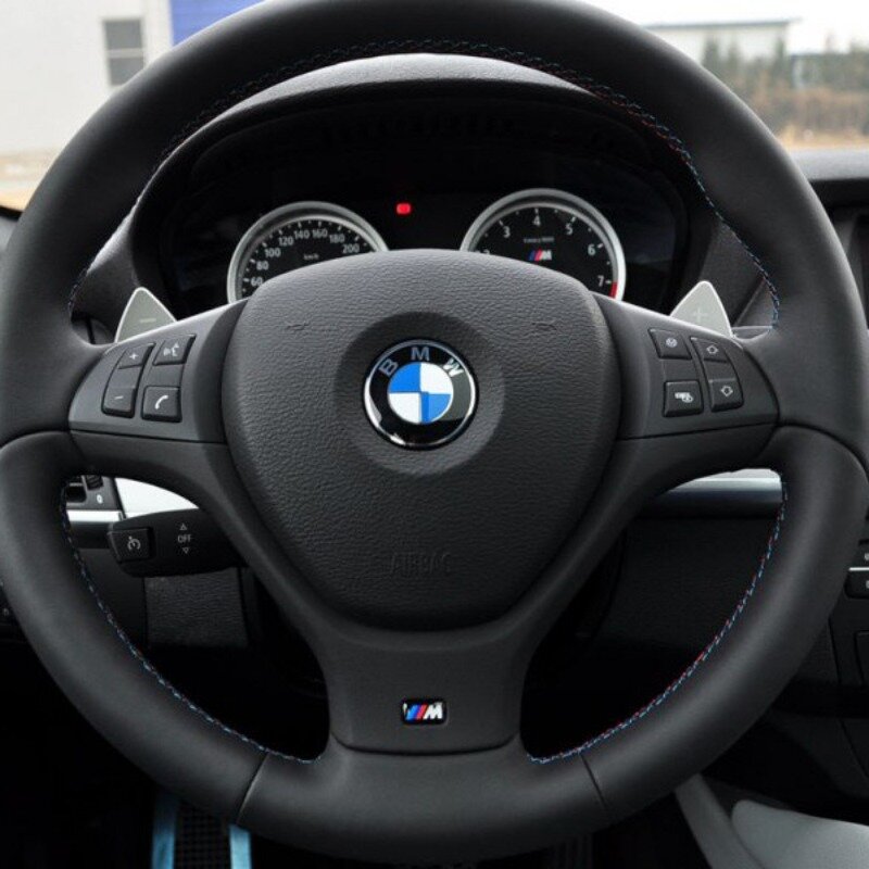 2PCS 5PCS BMW E46 E39 E38 E90 E60 E36 F30 F20 M Logo Car Steering Wheel Wheel Center Emblem Badge Sticker Decal Styling