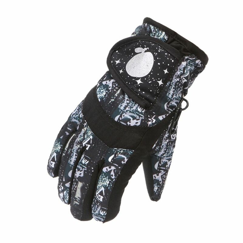 Sarung tangan Ski salju tahan air, sarung tangan olahraga kartun tahan dingin hangat tebal untuk berkendara musim dingin