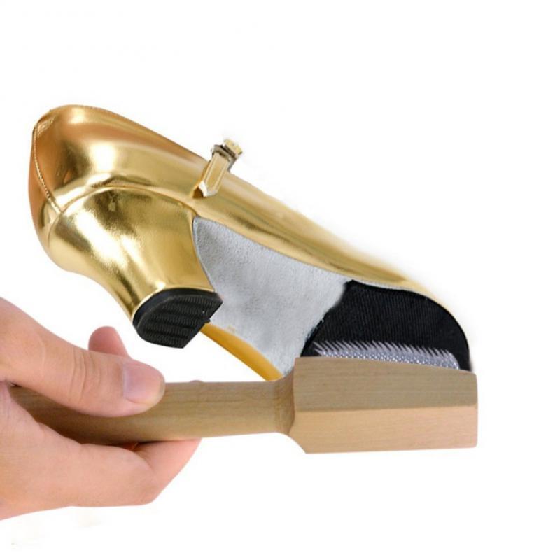 Spazzola per la pulizia delle scarpe da ballo con suola in pelle scamosciata di legno per calzature strumenti per la pulizia della casa spazzola per scarpe