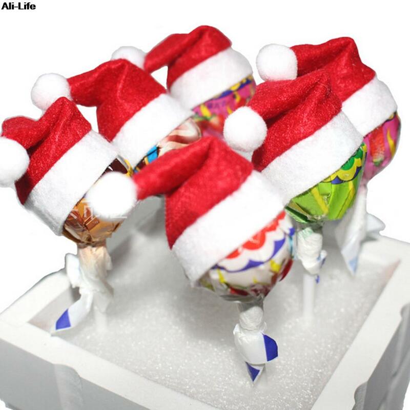 6 pçs presente de natal natal lollipop capa decoração festa de natal jardim casamento ornamento
