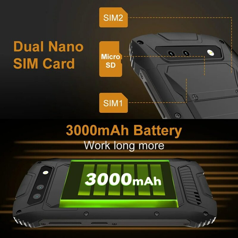 2022 Cubot KingKong MINI 2 Pro 4-Inch Mini Điện Thoại Thông Minh, chống Thấm Nước 4GB + 64GB(128GB Mở Rộng), 2 SIM 4G, GPS mặt ID