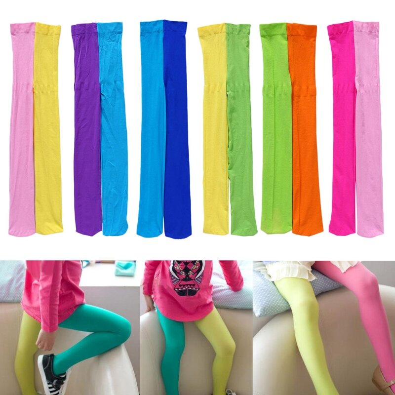 Mieszane rajstopy dla dziewczynek w kolorze cukierków patchworkowe niemowlęta spodnie ze strechu spodnie obcisłe dzieci rajstopy rajstopy do tańca pończochy 3-12 lat