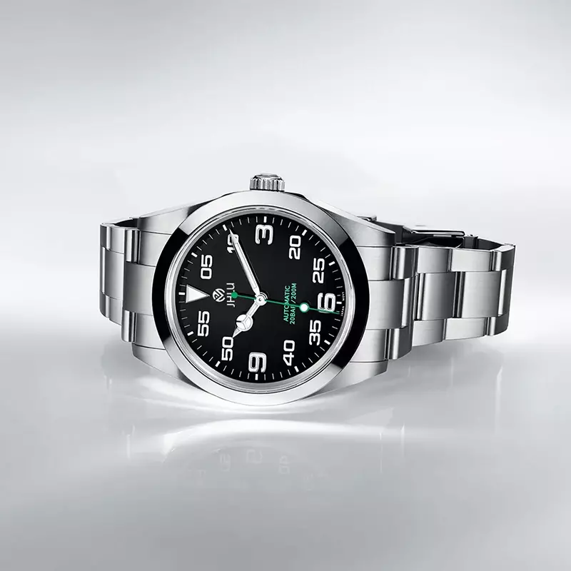 남성용 에어 킹 기계식 시계, 하이 퀄리티 캐주얼 패션 비즈니스 럭셔리 사파이어 유리 AR 코팅 방수 시계, 2024
