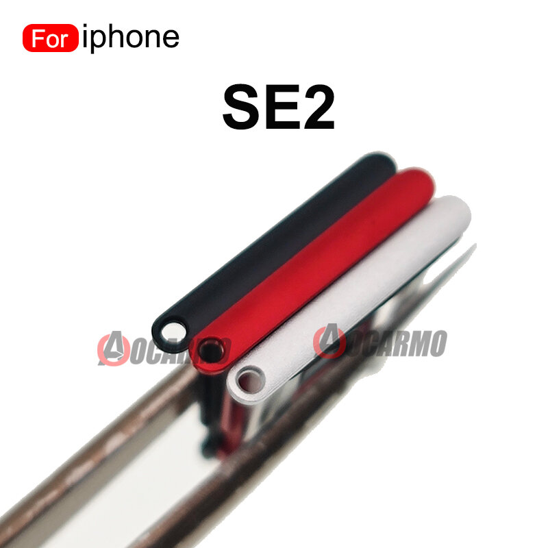 Aocarmo Sim-kaart Voor Iphone Se 2nd Generatie SE2 Sim Tray Slot Houder Adapter Socket Vervangende Onderdelen Zwart Wit Rood