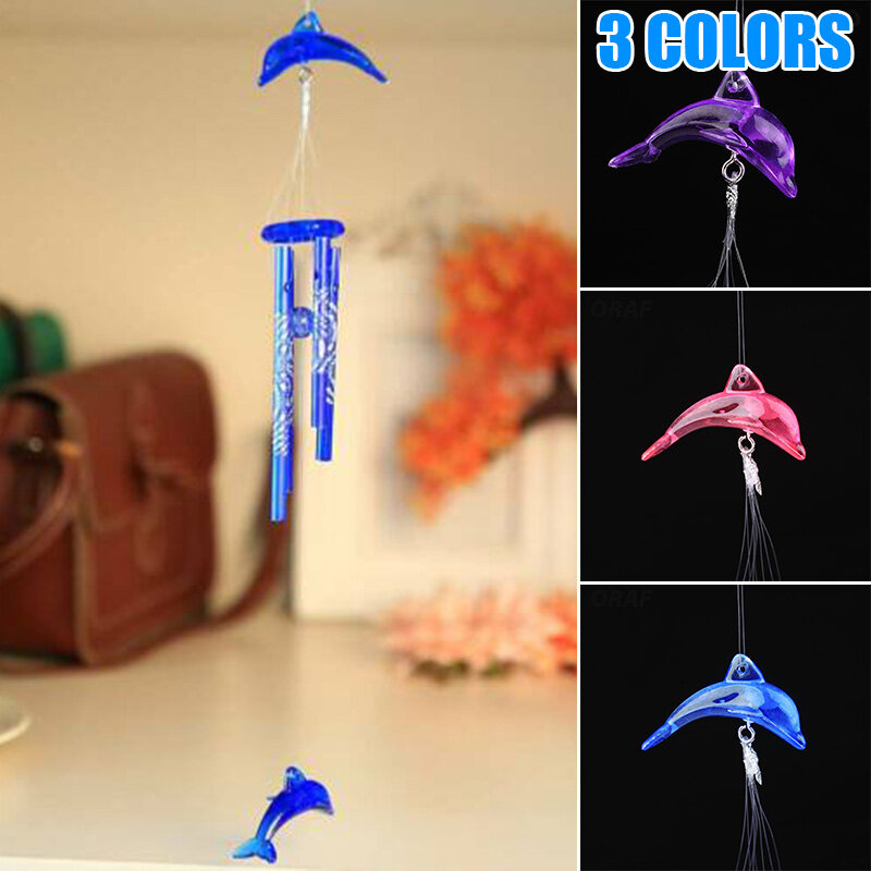 Dolphin Wind Chimes Home Decoration Hanging Wind Chimes For Kids Birthday Gift Christmas Door Garden Blue Crystal Multi Color