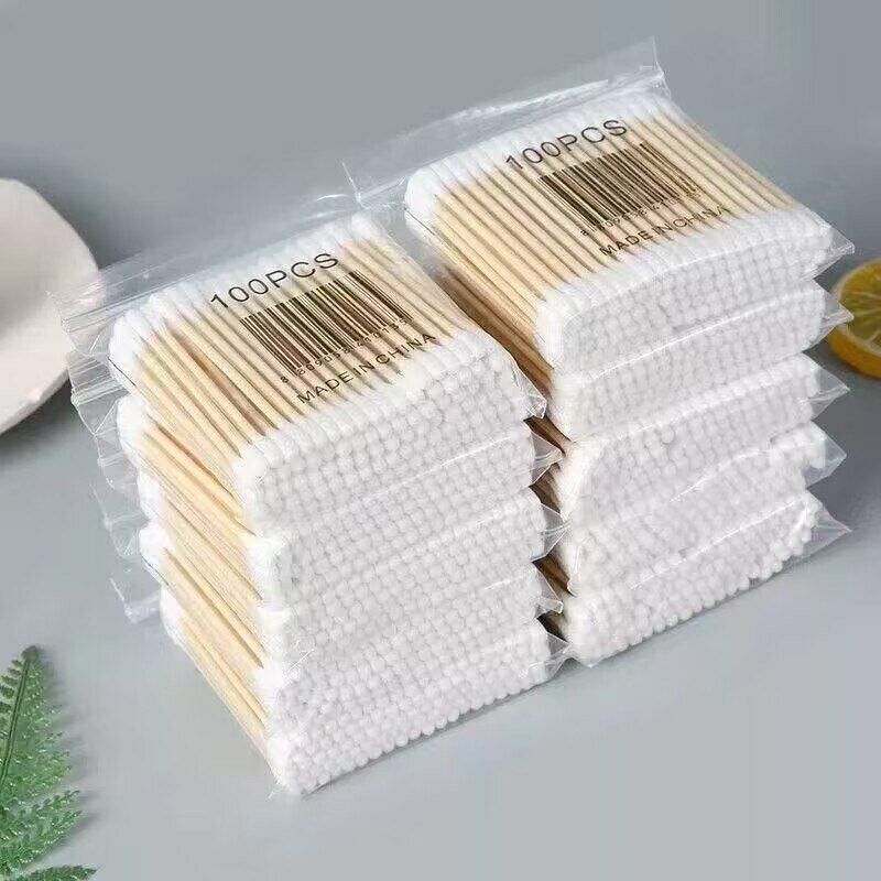 100pcs Per Pack Double-ended Cotton Swabs, Baby Cotton Swabs, Ear Cleaning Sticks, Healthy Cleaning Tools