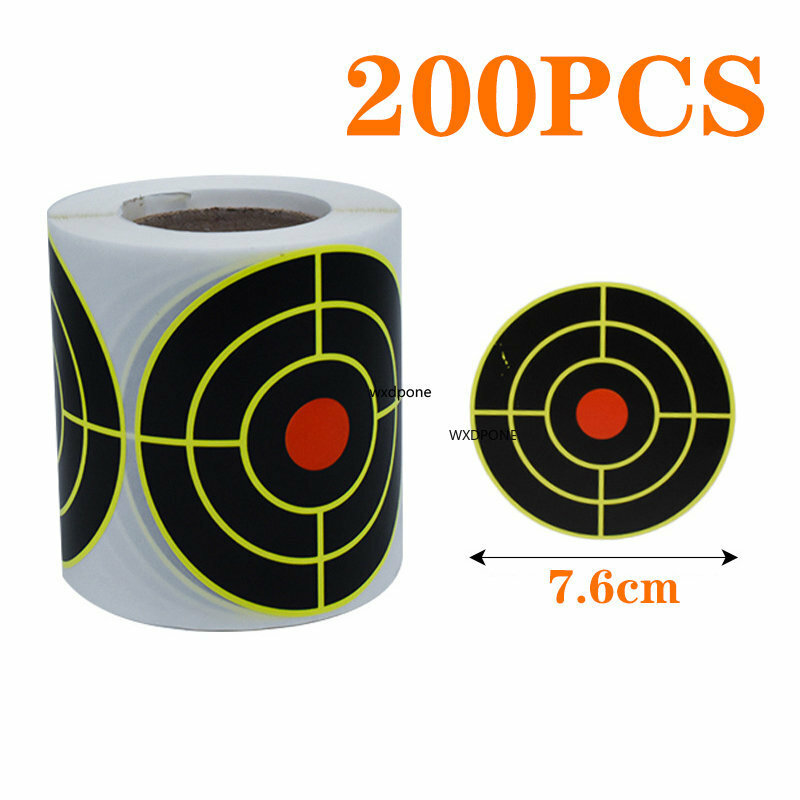 Pegatina autoadhesiva para salpicaduras, 100/200 unidades por rollo, 7,50 cm, reactiva (Impacto de colores), objetivo (ojos de Toro)