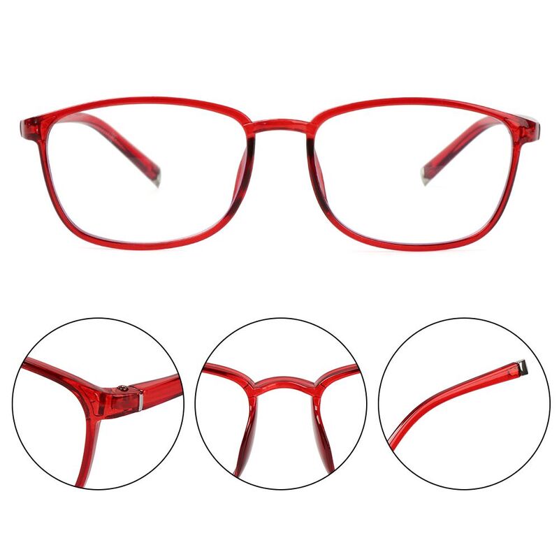 Anti Blue Ray Reading Glasses Men and Women Ultralight PC Presbyopic Eyewear Square Transparent Reader Eyeglasses Diopter 0~+3.5