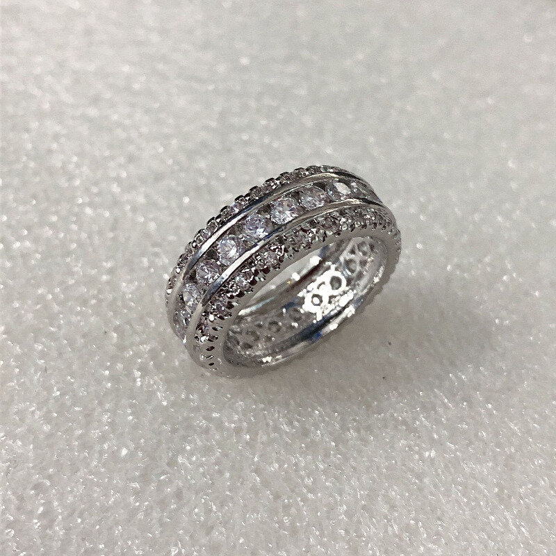 Ewigkeit volle runde Labor Diamantring Weißgold Verlobung Ehering Ringe für Frauen Männer Schmuck Geschenk