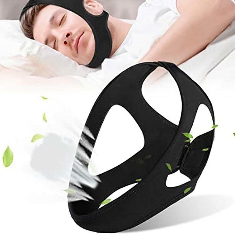 Adjustable Breathable Anti Snoring Chin Strap Belt Stop Snoring Posture Corrector Belt For Woman Man Night Sleeping Aid Tools