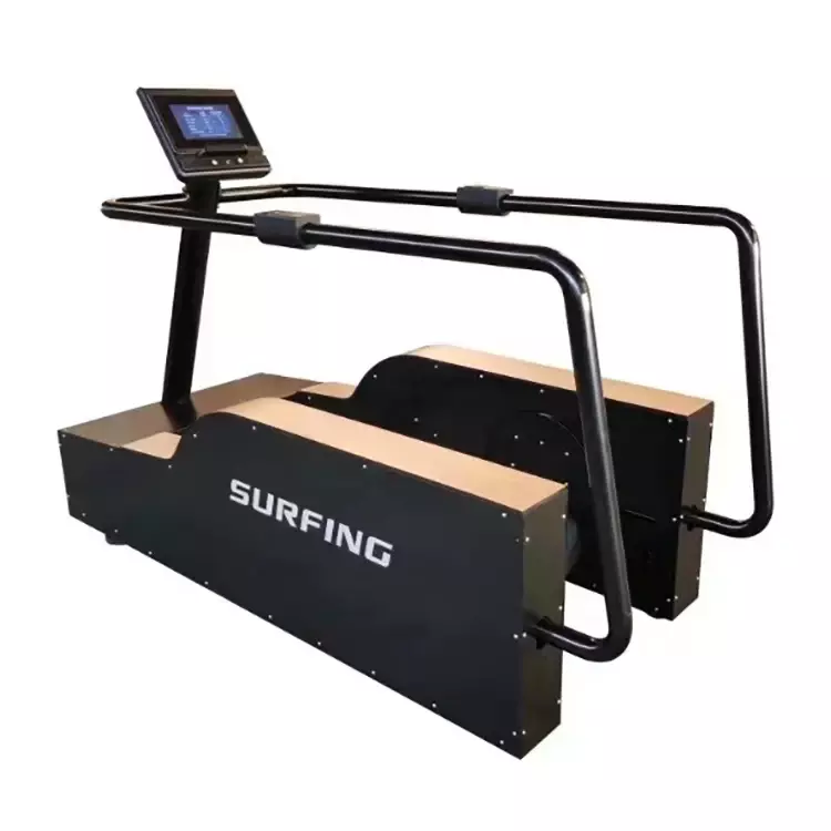 Skyboard gimnasio equipo de fitness con pantalla LCD, máquina de surf de madera