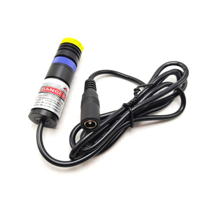 Pure Blue Light 450nm 50mW Focusable Laser Diode Locator Adjustable Focus Laser Module 18X65mm with 5V Adapter