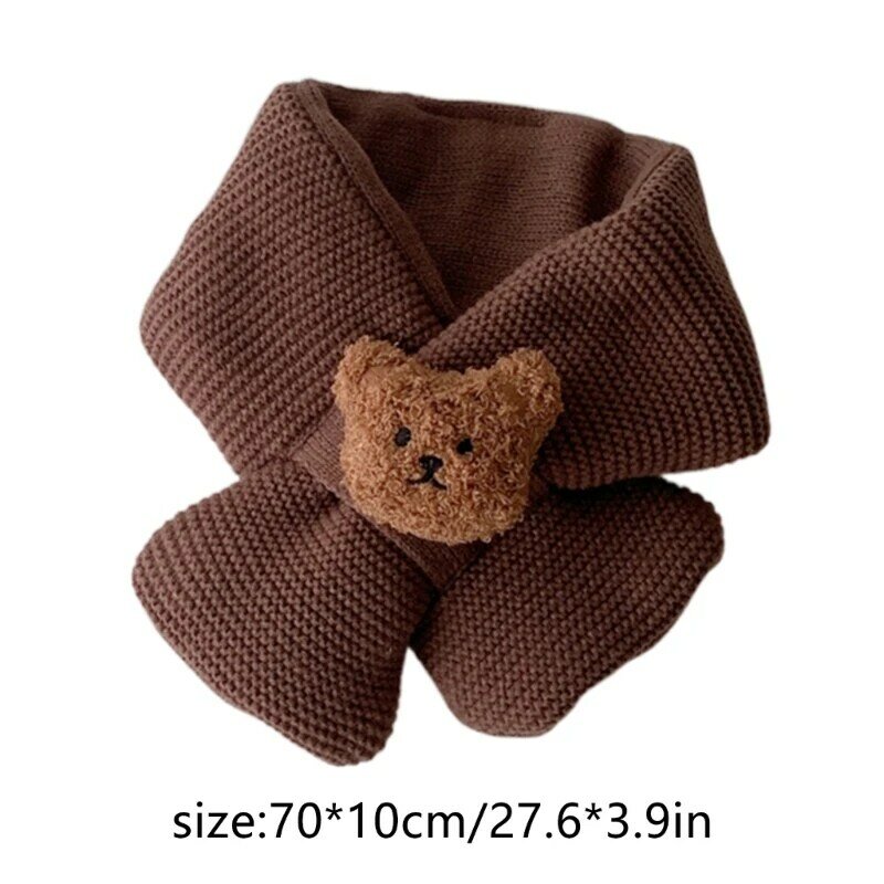 Pañuelo de oso lindo, bufandas de invierno para niños, niñas, bufanda de lana suave para bebés