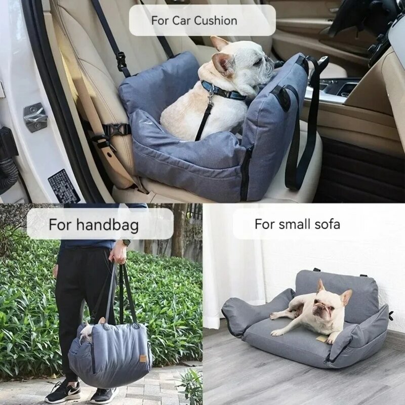 Airbag de voiture pour chien, siège de voiture pour animal de compagnie, chenil portable extérieur, siège de sécurité pour chien, lit de voyage pour animal de compagnie