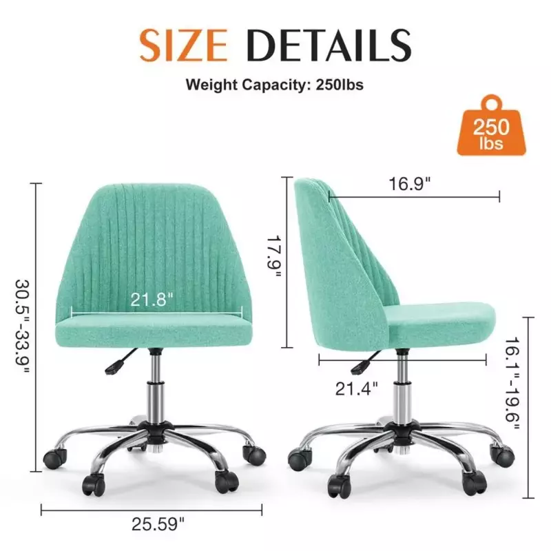 Sypialnia krzesło wykonawcze bez rękawa urocze nowoczesne krzesło biurowe do makijażu Chaise De Bureaux SmallSpace biurko krzesła do biura
