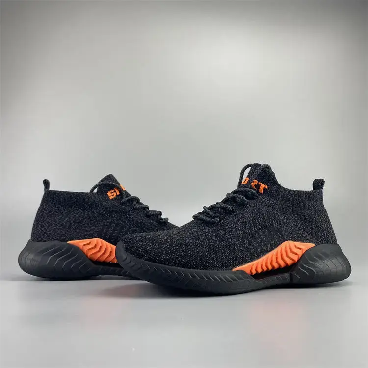 Men's summer shoes with thick soles, ultra-light and breathable fly woven mesh upper, lightweight casual sports shoes