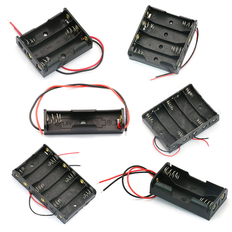 Caja de batería de 1, 2, 3, 4, 5 y 6 vías, soporte de batería de 5 ranuras para 1/2/3/4/8 X soporte de caja sin cubierta de interruptor, 1 ud.