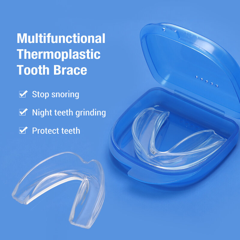 Pelindung gigi Brace termoplastik, kawat gigi tidak terlihat multifungsi, penahan dengkuran di malam hari, pelindung mulut anti-bruxisme