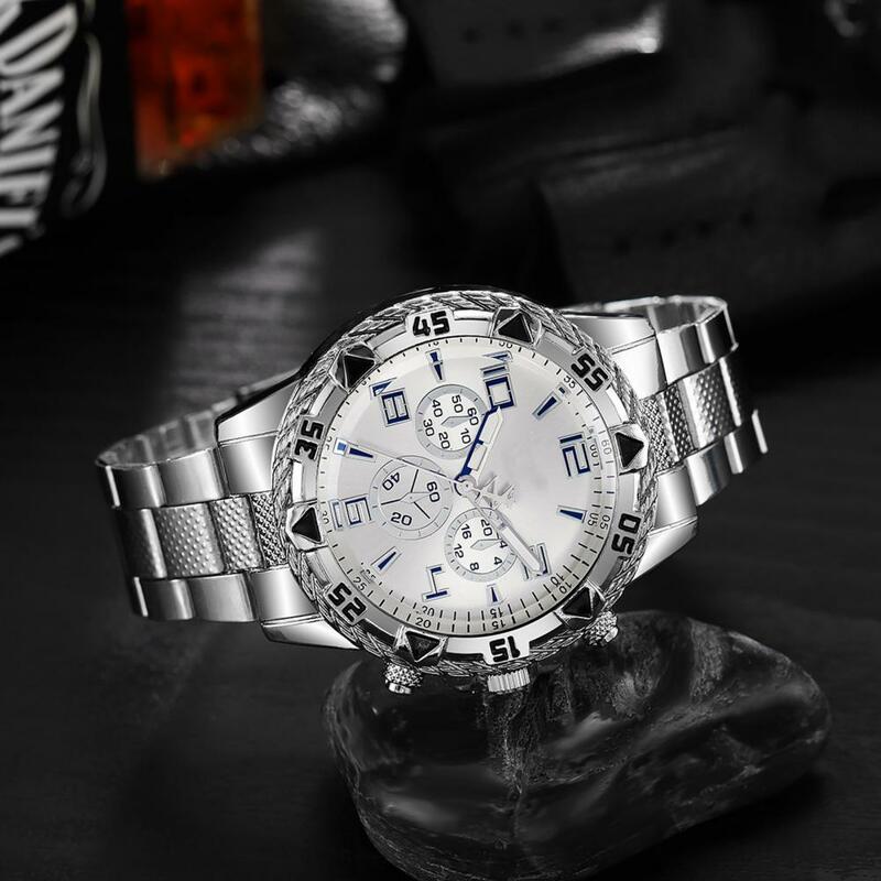 Relógio de pulso de luxo masculino, Alloy Strap Metal, Relógio Quartz Masculino, Relógio casual com pulseira, Homens Relógios