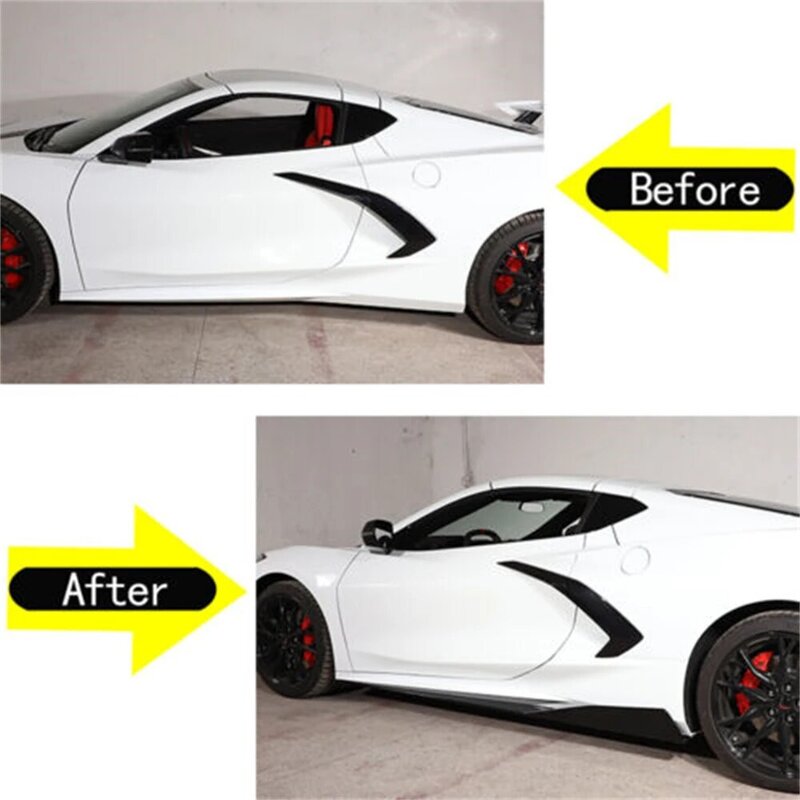 Ekstensi rok samping Panel Rocker, untuk Corvette C8 2020-2024 Aksesori bagian eksterior dekorasi modifikasi otomatis