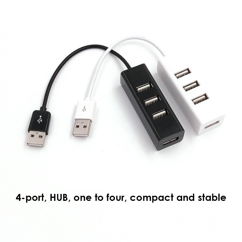 RYRA-concentrador USB portátil Universal, 4 puertos USB 2,0 con Cable de alta velocidad, Mini Hub con patrón de adaptador de Cable divisor para ordenador portátil y PC