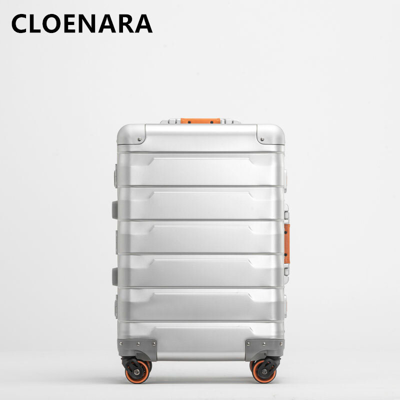 COLENARA 20"24"Inch The New Suitcase 100% Full Aluminum Magnesium Alloy Business Portable Trolley Case Men Rolling Luggage
