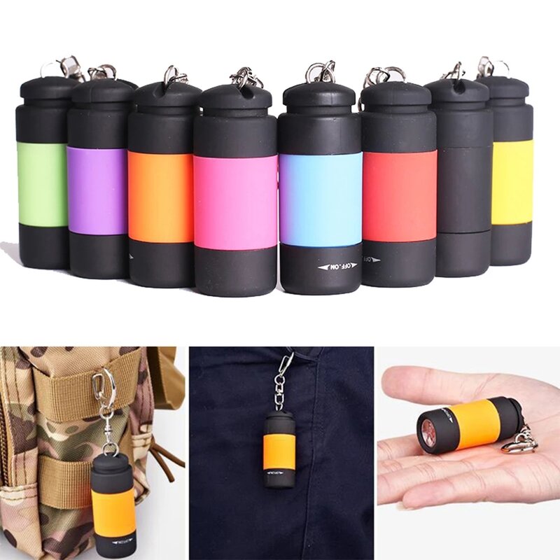 Mini linterna Led recargable por USB, linterna portátil, llavero, lámpara de antorcha, luz impermeable, senderismo, Camping