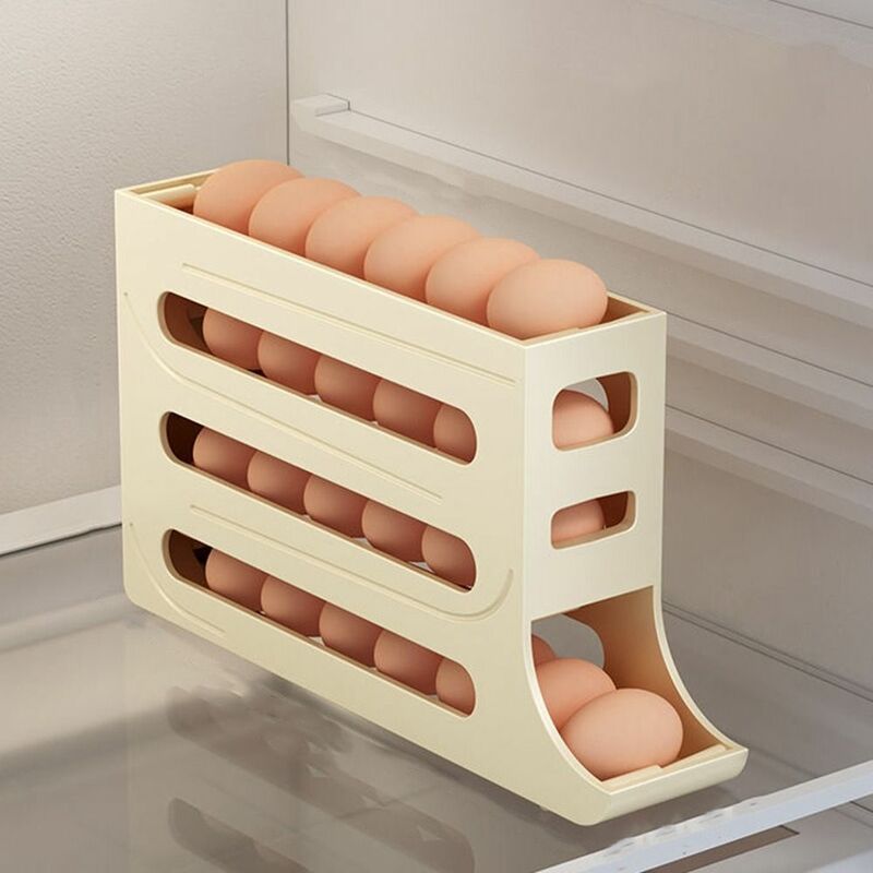30 Gitter Kühlschrank Ei Aufbewahrung sbox Kunststoff platzsparend automatisches Scrollen Eier halter große Kapazität gewidmet