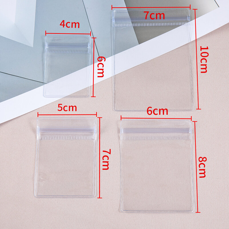 20 buah transparan PVC paket pengatur perhiasan tas bening anti-oksidasi tas anting kalung tempat penyimpanan diri Sealing kantong