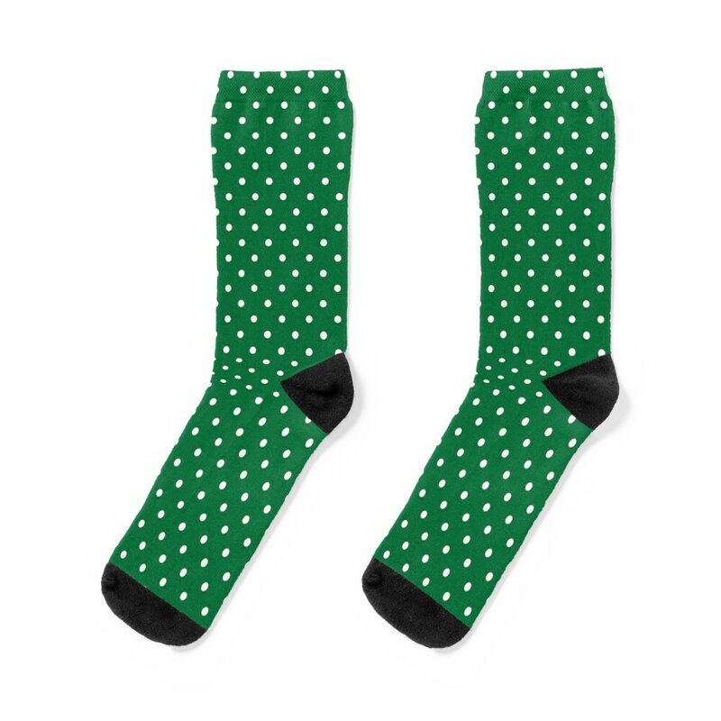 Green Polka Dot Pattern Socks Novelties cartoon hip hop Luxury Woman Socks Men's