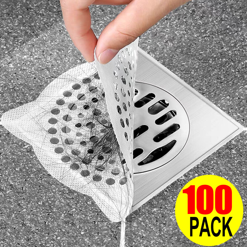 Adesivi monouso per scarichi a pavimento filtro Anti-blocco scarico a pavimento adesivo a rete tappo per capelli tappo per scarico doccia rete filtrante