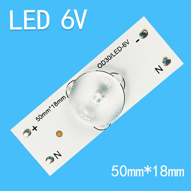 Bande de rétroéclairage LED 6V, perles de lampe 50mm x 18mm, pour réparation de télévision LED 32-75 pouces, filtre de lentille optique arrière