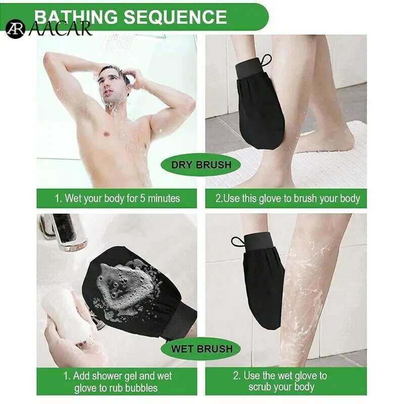 Produk pembersih mandi scrub badan, 4/6 buah Shower tebal sarung tangan kupas ajaib penghilang pengelupas kulit