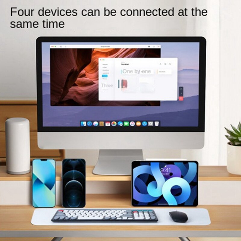 Keyboard dan Mouse Keycap bulat Bluetooth nirkabel cocok untuk tablet dan Laptop