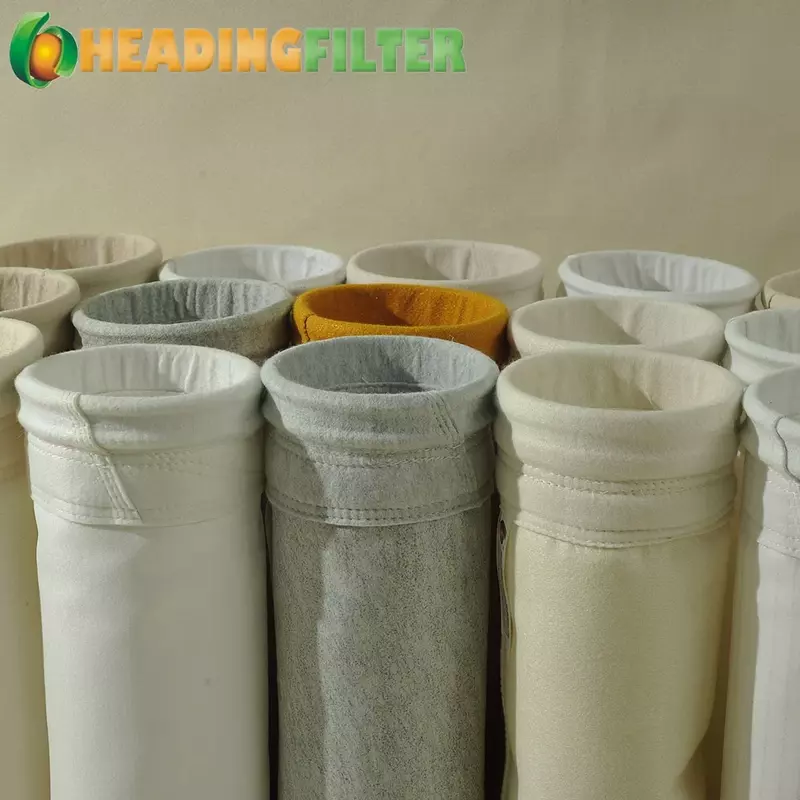 100% 750gsm PTFE Filter Bags Heat Setting , Abrasion Resistance Felt Dust Collector Bags