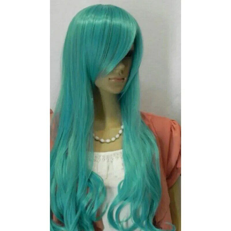Wigll prezzo all'ingrosso vendita calda TSC ^ ^ ^ type519 cosplay parrucca lunga ondulata blu ciano resistente al calore