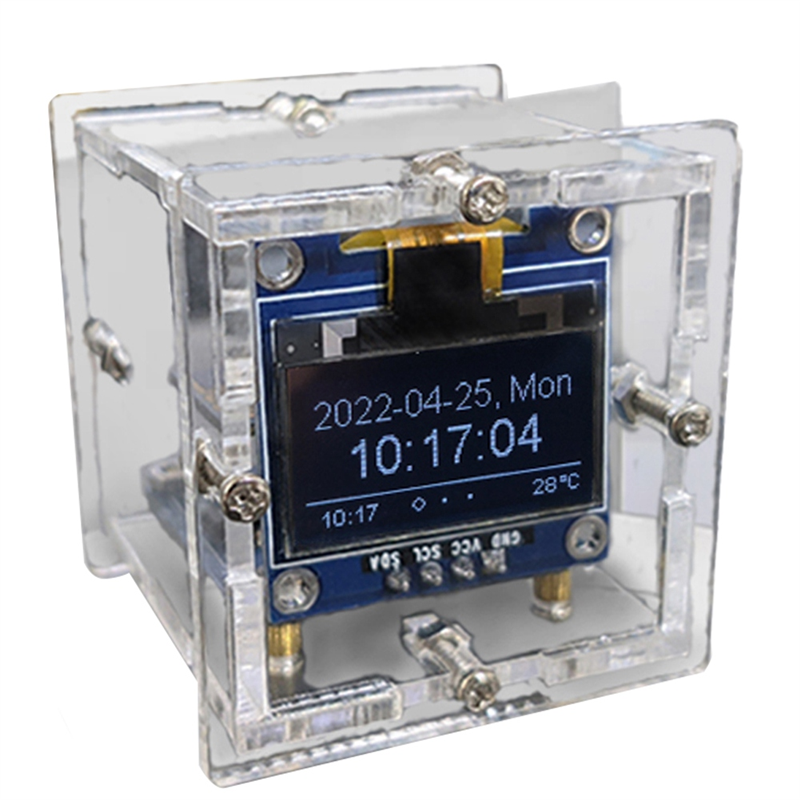 DIY電子ミニ時計キット、oledディスプレイ、シェル付き接続、溶接プロジェクト、esp8266