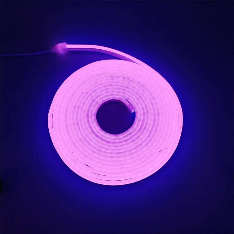 Silicone Neon LED Strip Light, Single Color Strip Set, Free Cut, Luz de corda para quarto, 5m, DC 12V