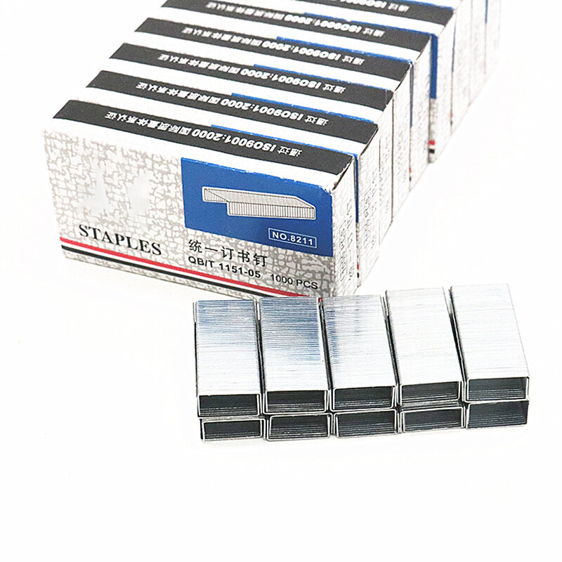 Graffette Standard, lunghezza 30mm, capacità 25 fogli, circa 900 per scatola, n. 12 Mini graffette 24/6 per cucitrici Standard-argento