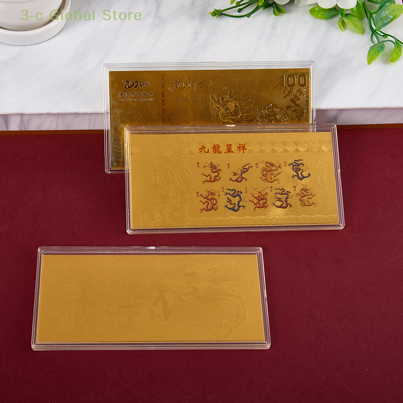 Памятные заметки с золотым покрытием в виде монеты с изображением дракона для коллекции, домашний декор, сумка на удачу, подарок для гостей, поделки, 2024