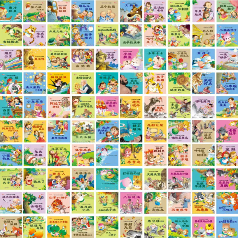Classic Bedtime Story Book for Children, Livro de Educação Infantil para Crianças, Chinese Pinyin Picture, Baby Comic, 100 Livros, Idade 0-8