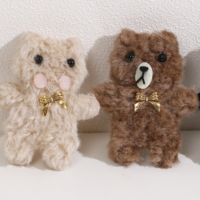 Simpatica bambola orso cartone animato per abbigliamento per bambini fai da te Decorazione borsa orso cartone
