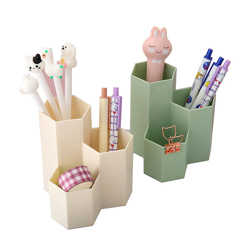 3 Lattices Cosmetic Make-up Brush Storage Box Table Organizer Make Up Tools Pen Storage Nail Polish Cosmetic Holder Box