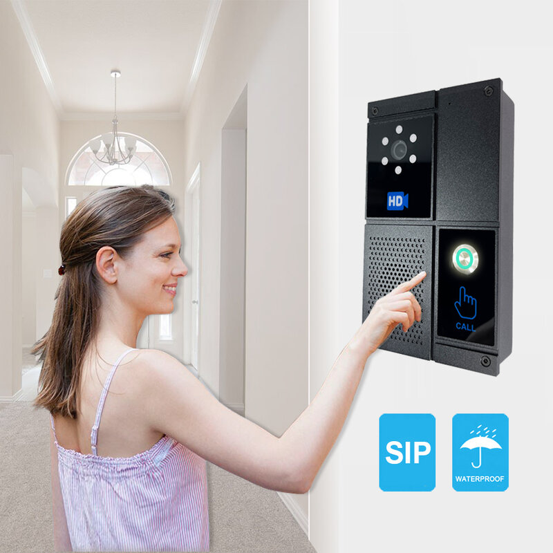 2023 tahan air Video pintu interkom akses sistem kontrol telepon masuk SIP pintar siaran untuk kantor stasiun parkir Unlock